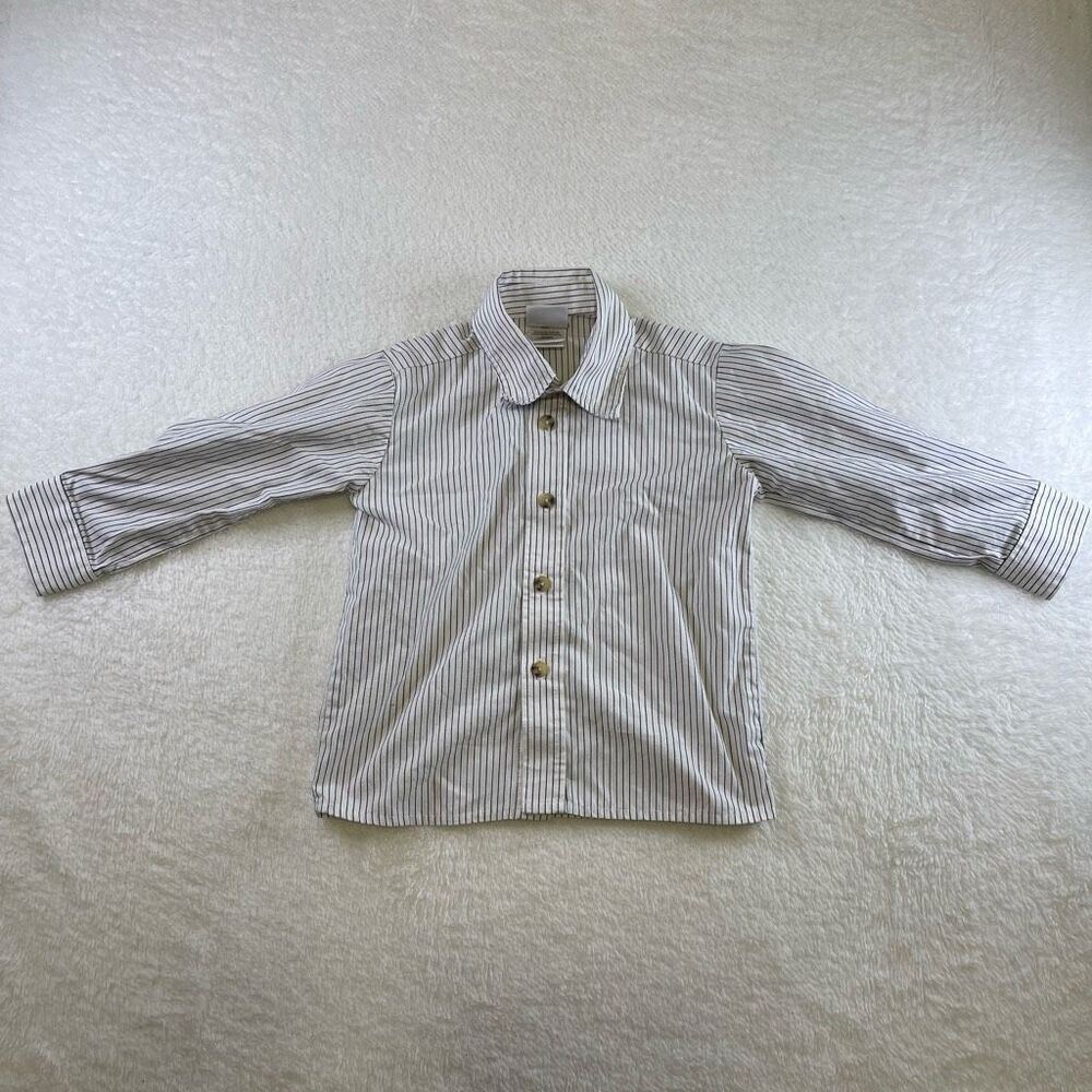 3T Goodlad of Philadelphia White Button Down Shirt Pin Stripe Long Sleeve Collar